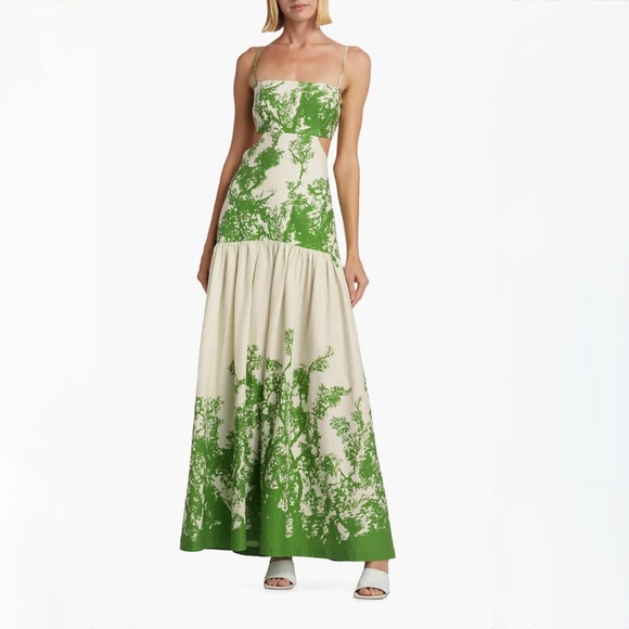 Silvia Tcherassi Shannon Green Cyprus printed Cotton Dress Sz L New with… - Picture 3 of 15